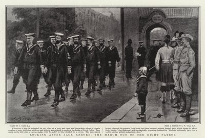 Looking after Jack Ashore, the March out of the Night Patrol by Joseph Nash
